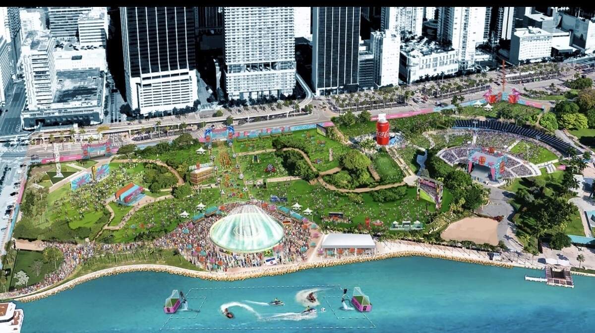 FIFA Fan Festival is coming to Bayfront Park in downtown Miami throughout the entire World Cup. Here is a rendering.